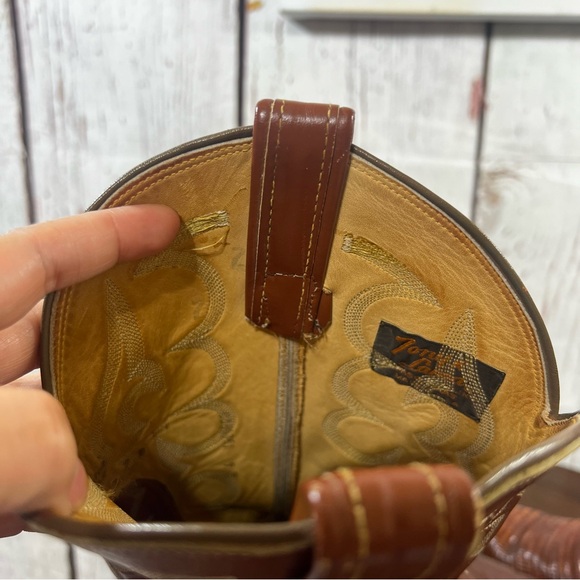 TONY LAMA EXOTIC Croc/Lizard vintage Men's Brown Western Leather Cowboy Boots 9D - Picture 14 of 17